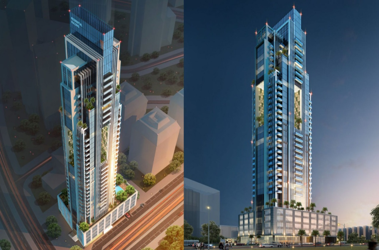 2B+G+4P+TECH BLDG. + 32 OFFICES & RES. BLDG